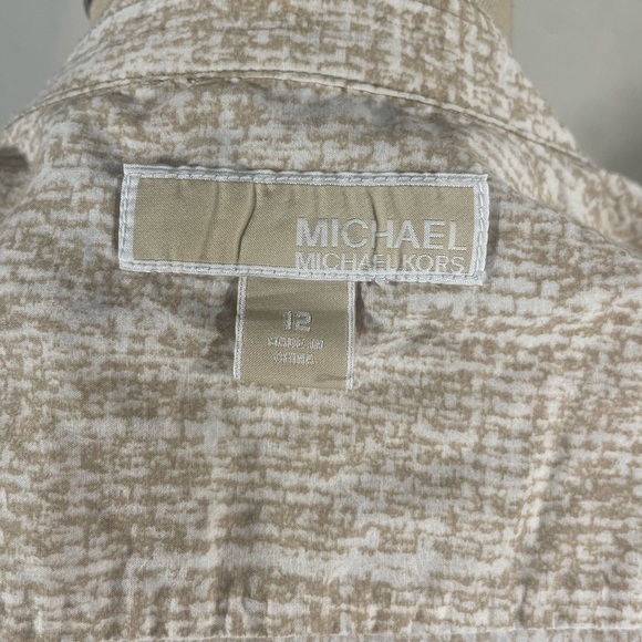 Micheal Kors cream/tan button down shirt - Picture 2 of 4